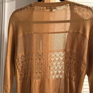 Lace Lety &!Me mustard sweater light jacket sz M like new
